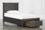 Larkin Espresso Twin Wood Panel Bed With Wood Storage - Storage