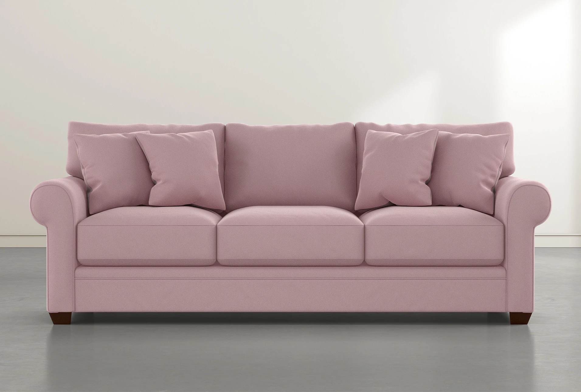 Cameron II 101" Pink Velvet Sofa | Living Spaces