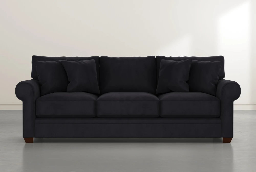 Cameron II 101" Dark Grey Velvet Sofa