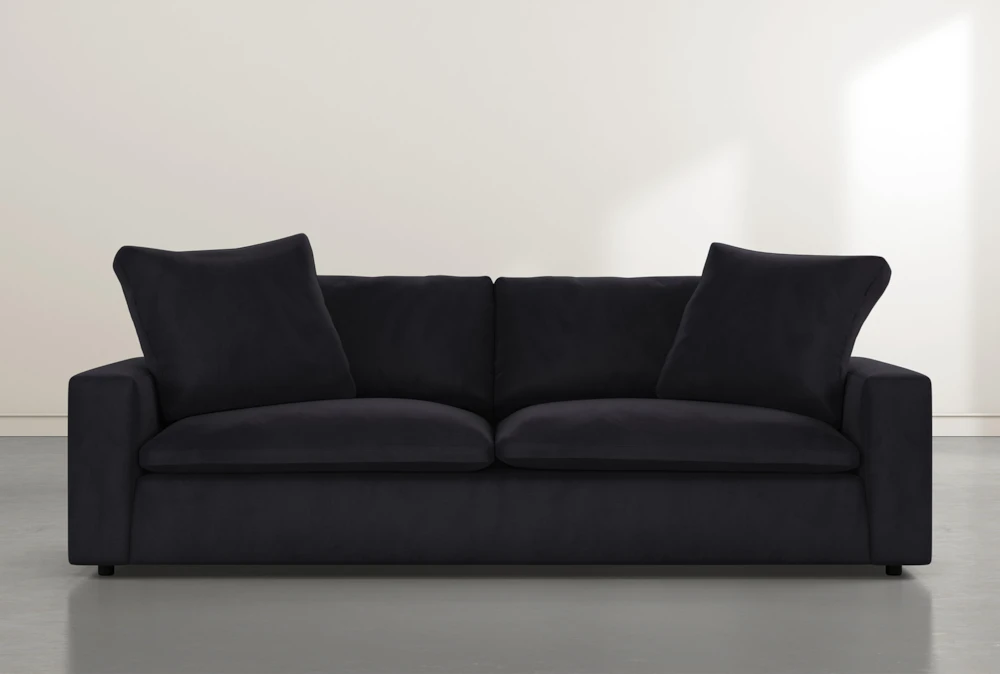 Utopia 96" Dark Grey Velvet Sofa