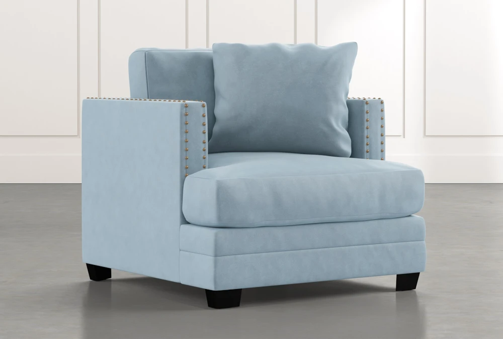 Kiara Ii Light Blue Chair Living Spaces, Light Grey Chair And A Half