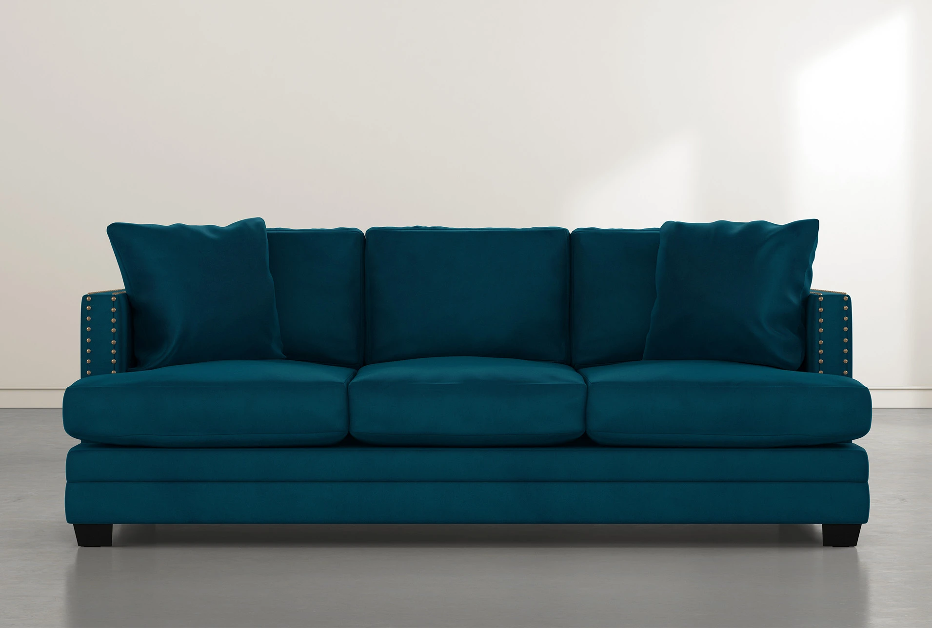 Kiara II 90" Teal Blue Velvet Sofa | Living Spaces