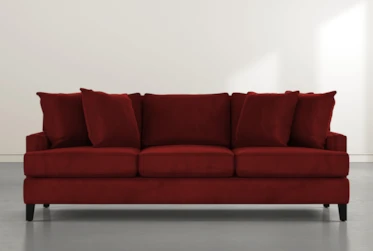 Madalyn 91" Burgundy Velvet Sofa