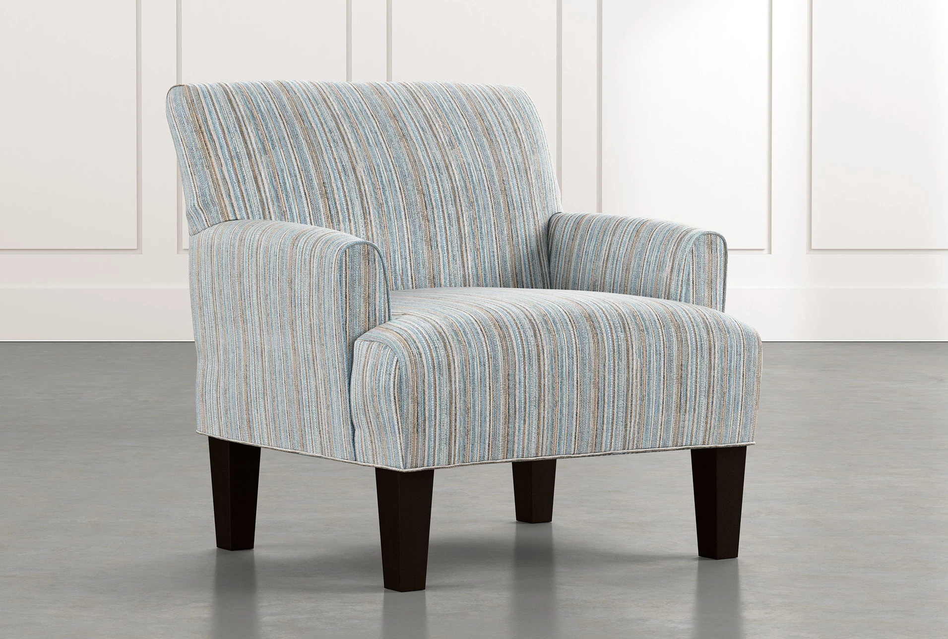 Elijah Light Blue Striped Accent Chair | Living Spaces