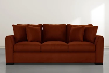 Sheldon II 98" Orange Velvet Sofa