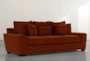 Parker II 101" Orange Velvet Sofa - Front