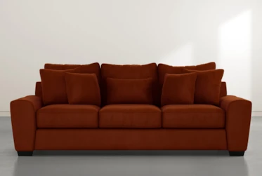 Parker II 101" Orange Velvet Sofa