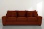 Parker II 101" Orange Velvet Sofa - Signature