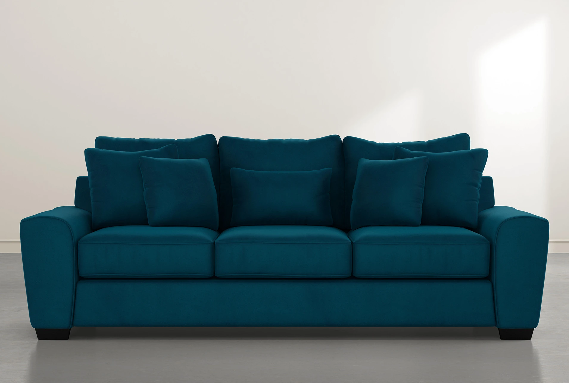 Parker II 101" Teal Blue Velvet Sofa | Living Spaces