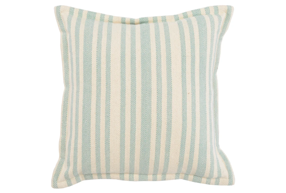 20X20 Linen Taupe Stripe Throw Pillow