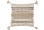 Accent Pillow-Natural Braided Stripes Tassel Corners 20X20 - Signature