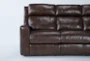 Stetson Chocolate Leather 87" Power Reclining Sofa with Power Headrest, Lumbar & USB - Side