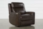 Stetson Chocolate Leather Power Recliner with Power Headrest, Lumbar & USB - Signature