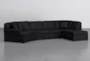 Aspen Black Foam Boucle Modular 3 Piece 163" Sectional With left Arm Facing Cuddler Chaise - Side