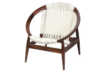Hand Woven White Rope Round Chair