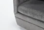 Chadwick Charcoal Chenille 33" Swivel Accent Chair - Detail