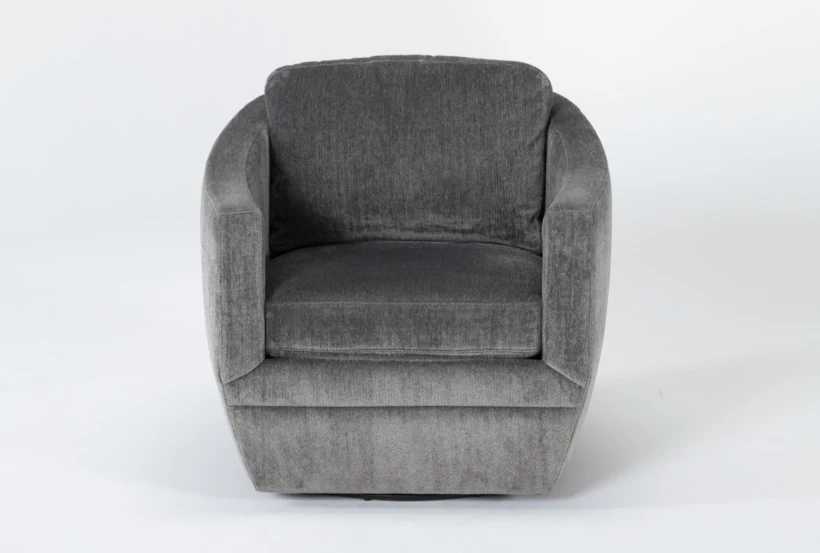 Chadwick Charcoal Chenille 33" Swivel Accent Chair - 360