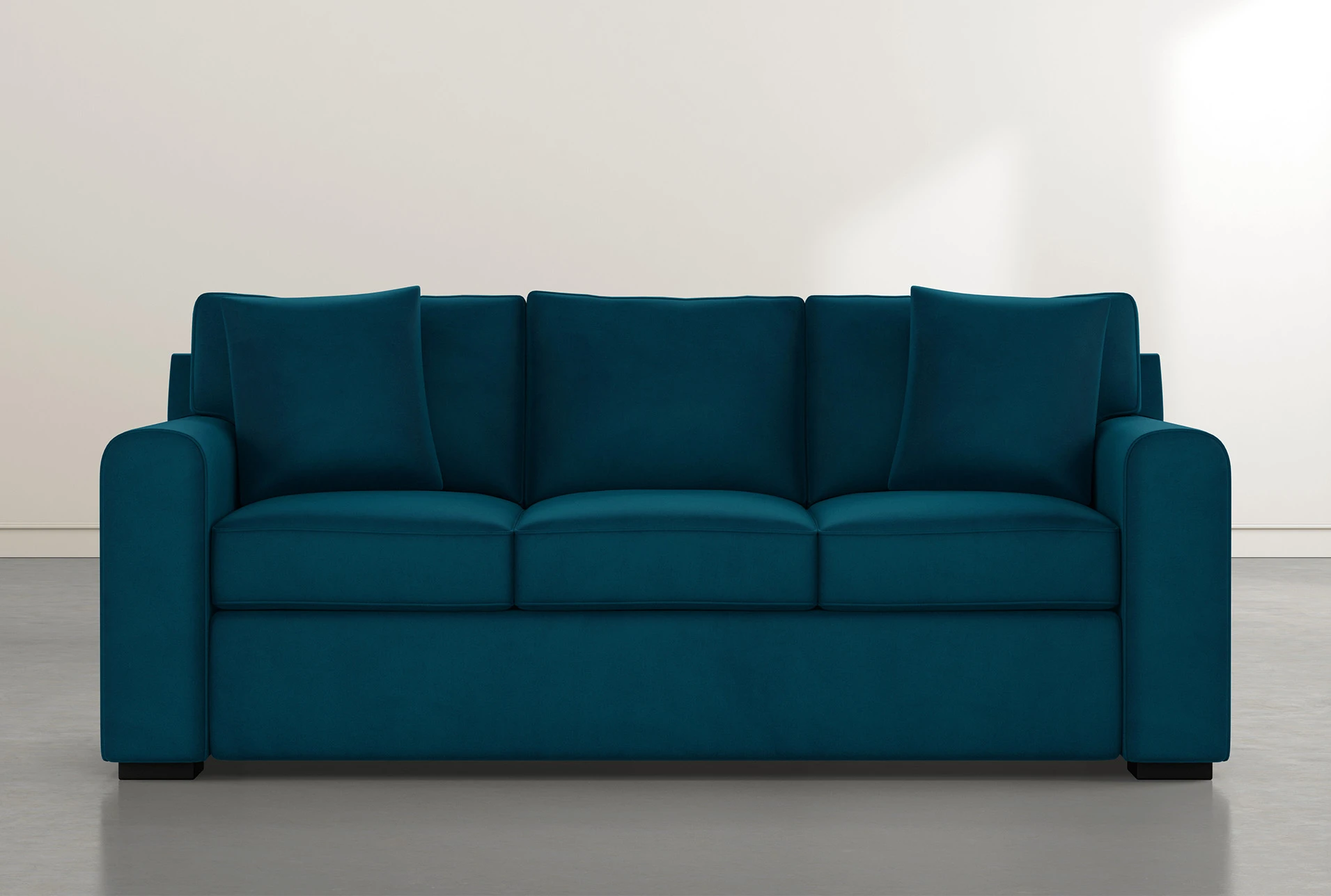 Cypress II Foam 83" Teal Blue Velvet Sofa | Living Spaces