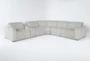 Chanel Grey  132" 6 Piece Power Reclining Modular Sectional with Power Headrest & USB - Signature