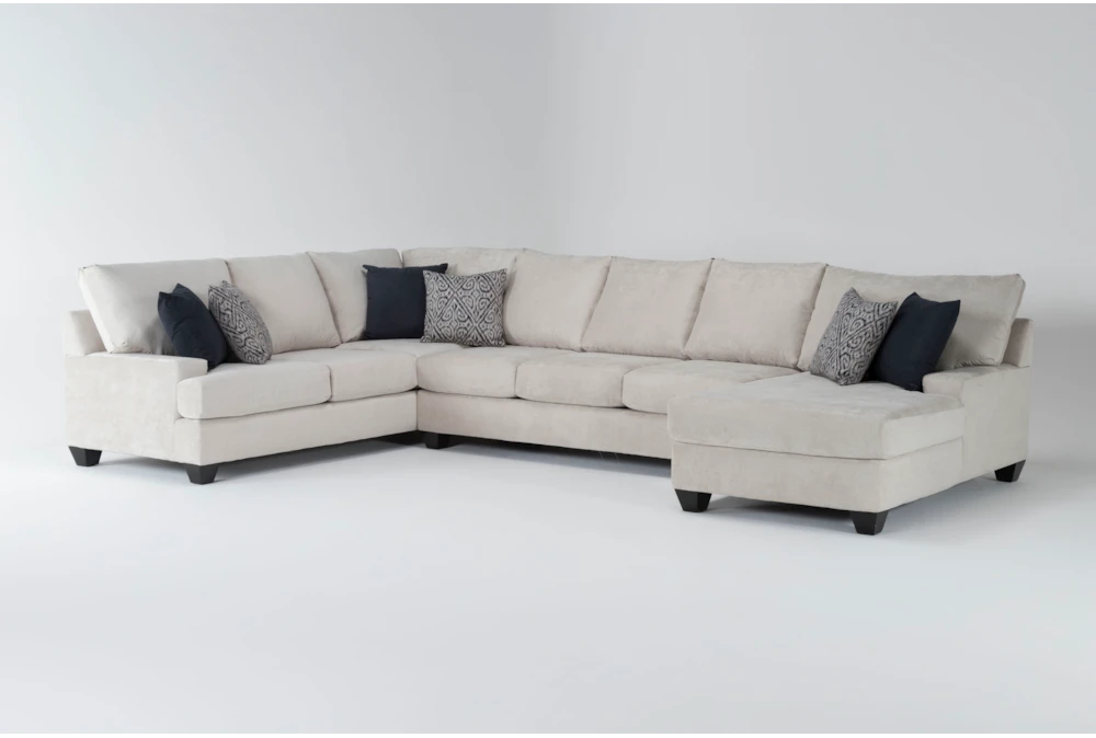 Harper Foam II Modular Microfiber 3 Piece 157" Sectional With Right Arm Facing Chaise
