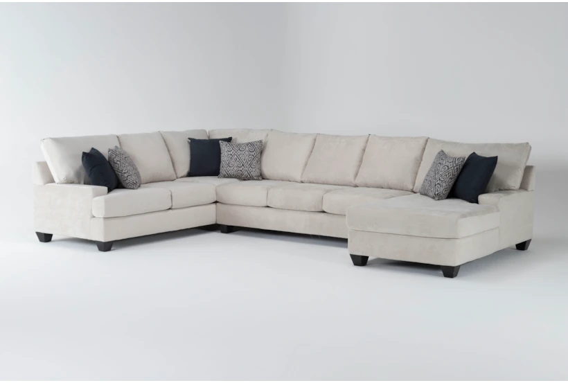 Harper Foam II Modular Microfiber 3 Piece 157" Sectional With Right Arm Facing Chaise - 360