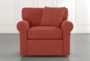 Elm II Red Swivel Arm Chair - Front