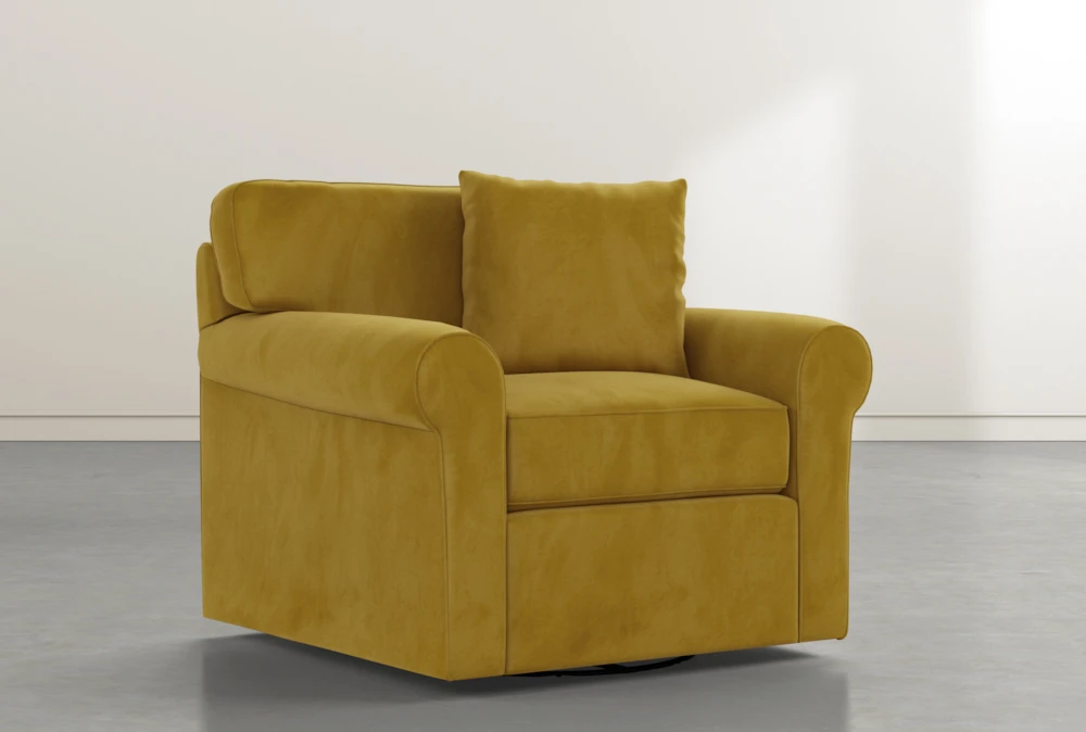 Elm II Yellow Swivel Arm Chair