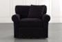 Elm II Black Swivel Arm Chair - Front