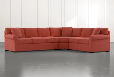 Elm II Red 3 Piece Sectional
