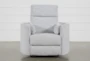 Rayna Dove Grey Power Swivel Glider Recliner with USB - Front