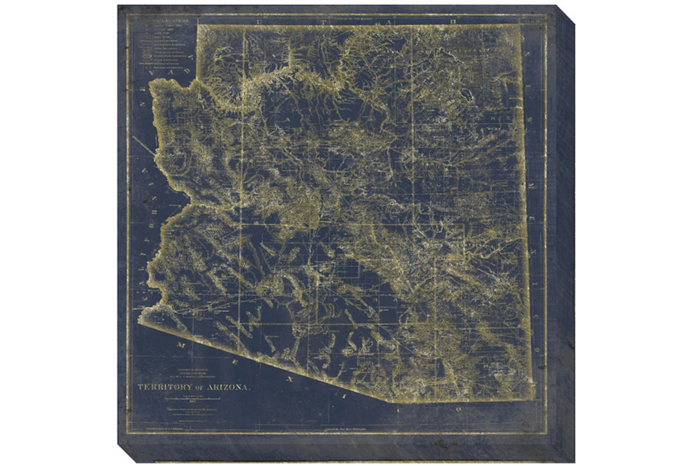 38X38 AZ Map Navy And Gold
