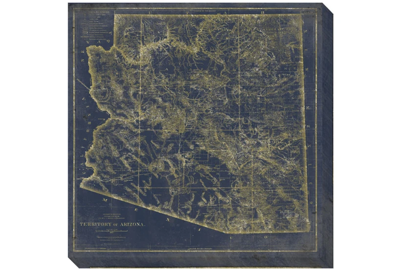 38X38 AZ Map Navy And Gold - 360