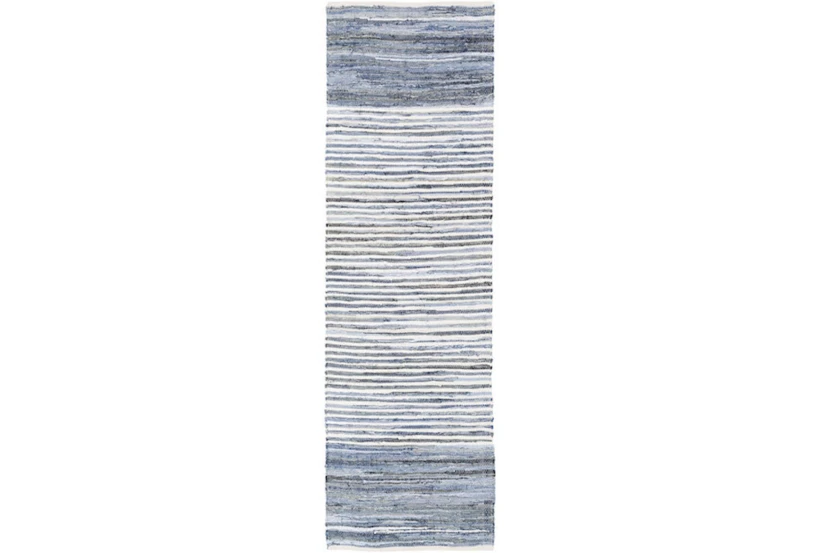 2'5"x8' Rug-Recycled Denim Stripes - 360