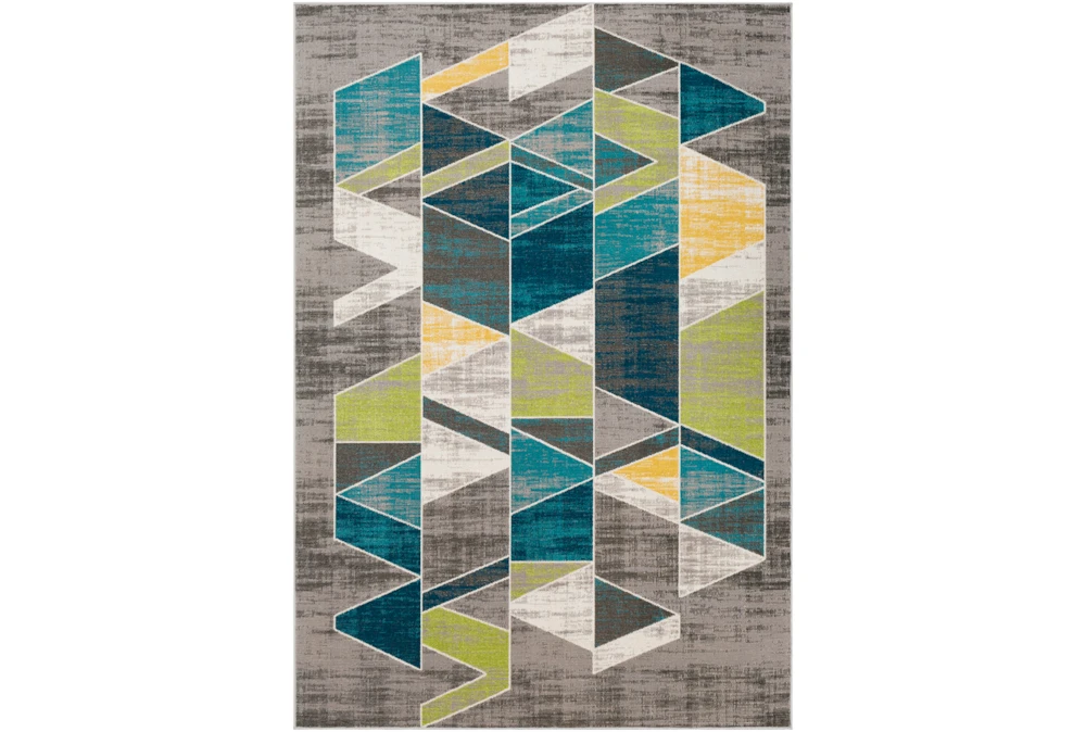 5'3"x7'5" Rug-Teal & Lime Triangles