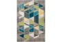 5'3"x7'5" Rug-Teal & Lime Triangles - Signature