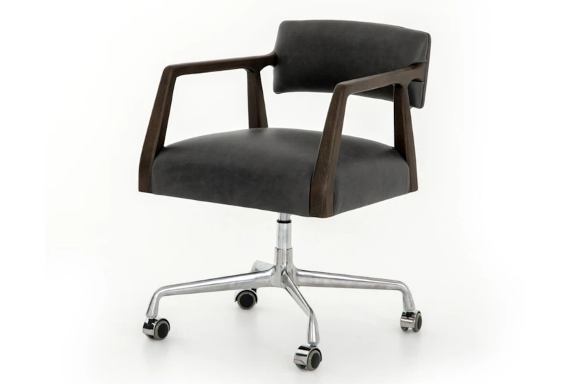 Ebony Burnt Oak Desk Chair - 360