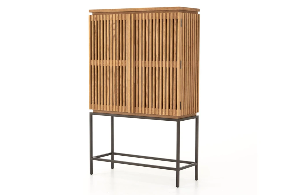Smoked Drift Oak Corrugated Cabinet