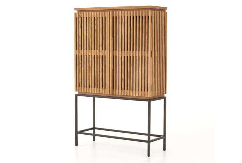 Smoked Drift Oak Corrugated Cabinet - 360