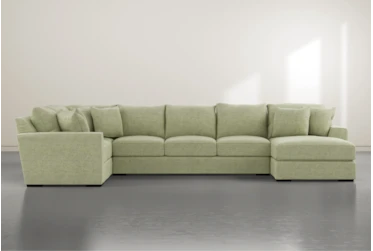 Delano Green 3 Piece 169" Sectional with Right Arm Facing Chaise