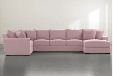 Delano Pink 3 Piece 169" Sectional With Right Arm Facing Chaise