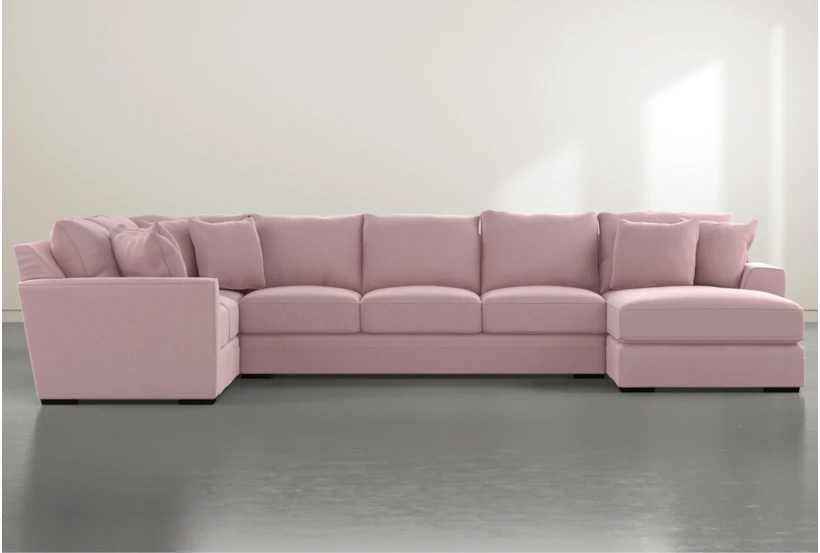 Delano Pink 3 Piece 169" Sectional With Right Arm Facing Chaise - 360