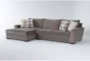 Delano Charcoal Grey 2 Piece 136" Sectional With Left Arm Facing Oversized Chaise - Signature