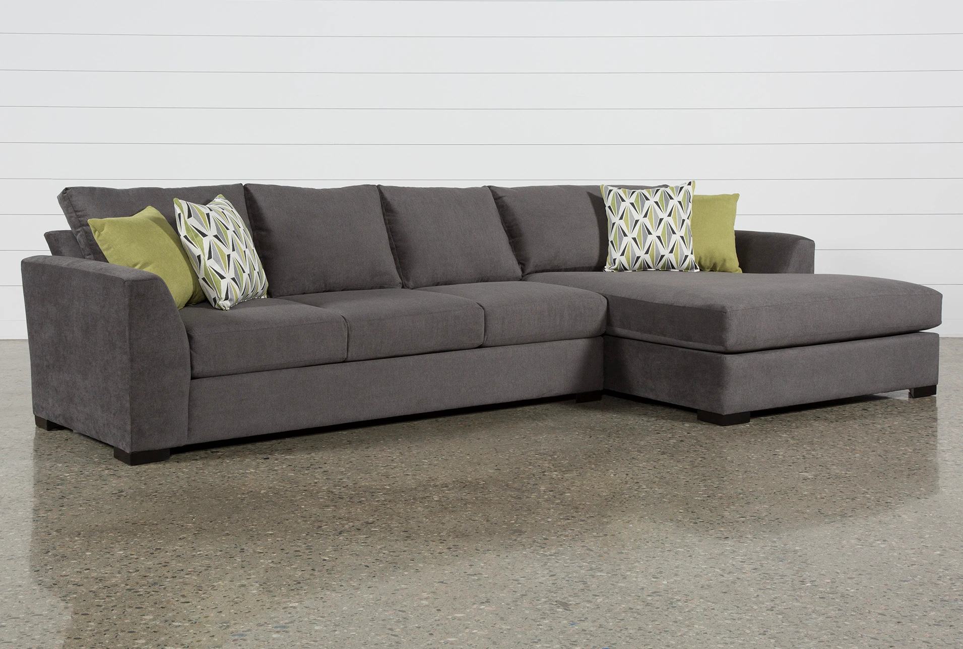 cohen foam ii 2 piece 139" sectional with right arm facing oversized chaise