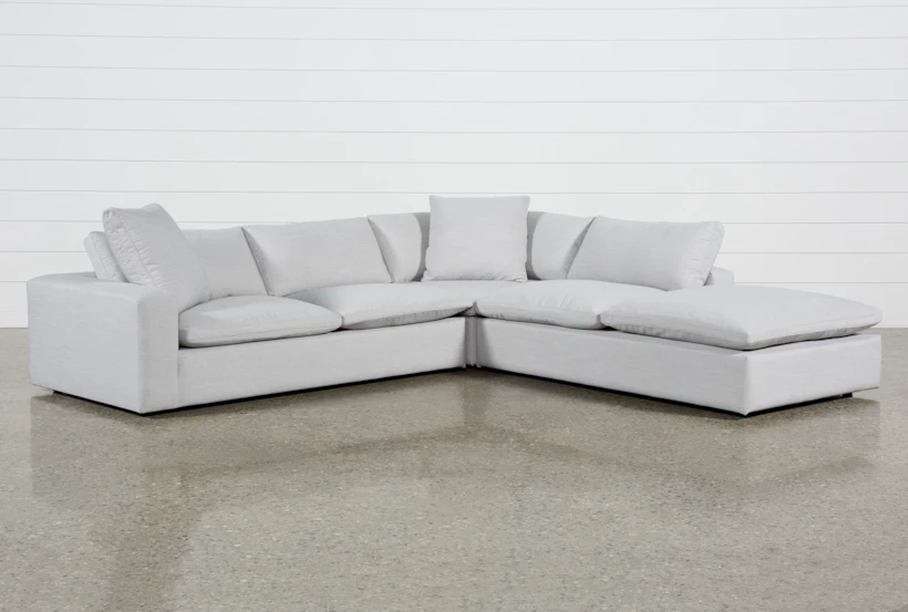 Utopia Modular 3 Piece Grey 123" Sectional With Right Arm Facing Bumper Chaise - 360