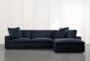 Utopia Navy Blue 3 Piece Sectional - Front