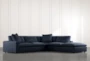 Utopia Navy Blue 3 Piece Sectional - Signature
