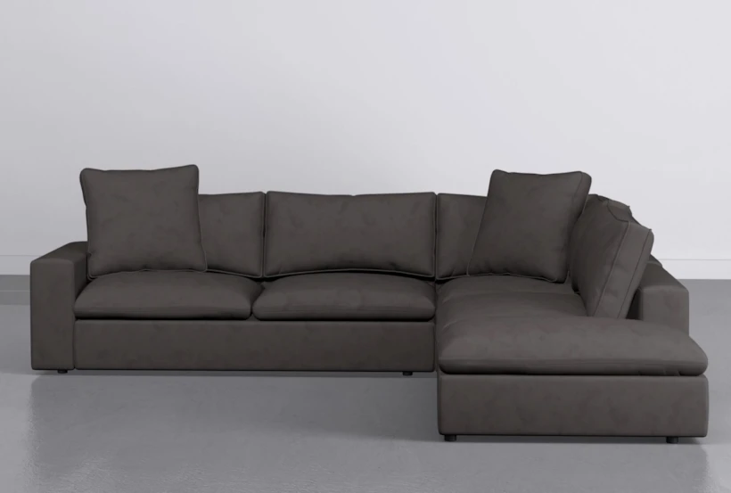 Utopia Charcoal Modular 3 Piece 123" Sectional With Right Arm Facing Bumper Chaise - 360
