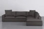 Utopia Charcoal Modular 3 Piece 123" Sectional With Right Arm Facing Bumper Chaise - Signature