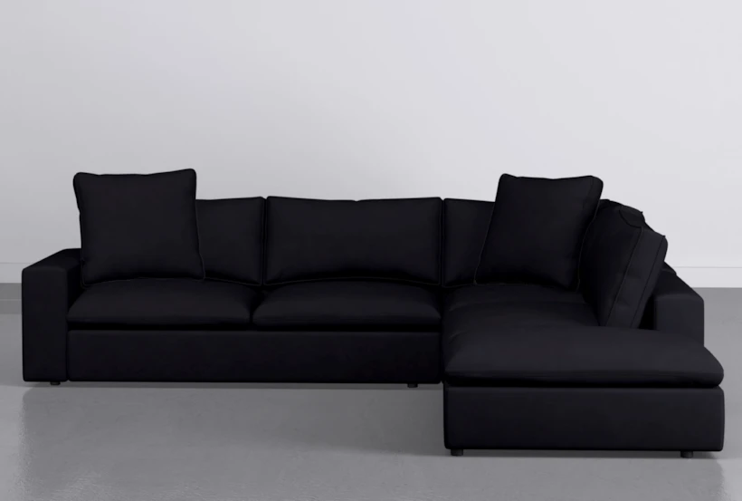 Utopia Black Modular 3 Piece 123" Sectional With Right Arm Facing Bumper Chaise - 360