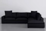 Utopia Black Modular 3 Piece 123" Sectional With Right Arm Facing Bumper Chaise - Signature